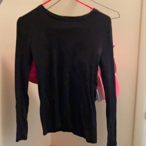 Juniors Forever 21 Black Scoop Neck Long Sleeve